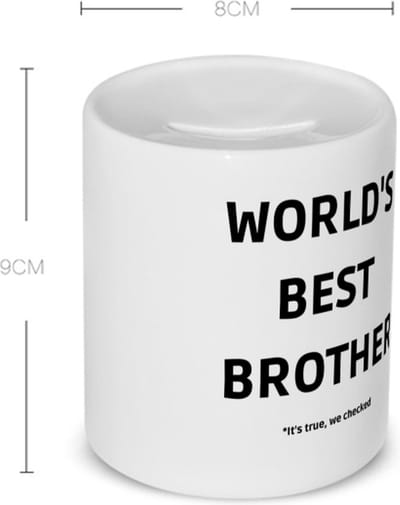 Akyol - world's best brother it's true we checked Spaarpot - Broer - werelds beste broer - verjaardag - cadeautje voor broer - broer artikelen - kado - geschenk - 350 ML inhoud