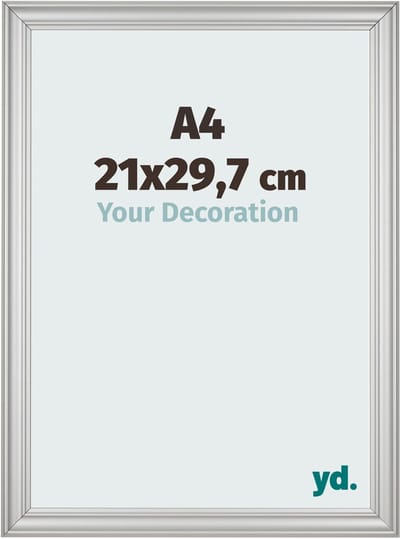 Your Decoration - Fotolijst A4 21x 29,7 cm - MDF - Zilver Mat - Lazio