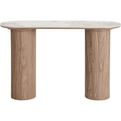 House Nordic Sidetable Athens - Rechthoek Keramisch Wit/Bruin - 120cm