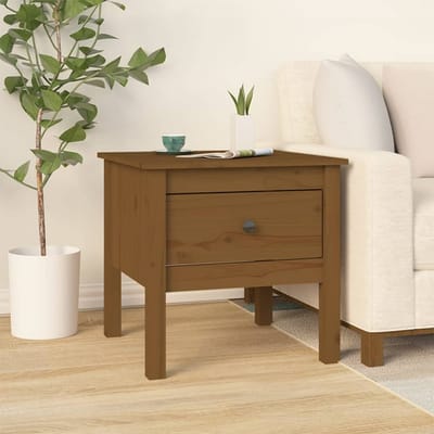 vidaXL - Bijzettafel - 50x50x49 - cm - massief - grenenhout - honingbruin