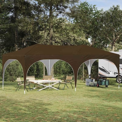 vidaXL - Pop-up - Feesttent - 575 - x - 288 - x - 245 - cm - Taupe - Oxford - Stof