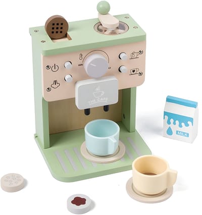 Houten Speelgoed Koffiezetapparaat - Educatief Montessori Keukenspeelgoed - Rollenspel voor Jongens en Meisjes vanaf 3 jaar
