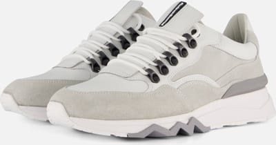 Floris van Bommel Sneakers Heren - Lage sneakers / Herenschoenen - Leer - SFM-10135 - Wit - Maat 41⅓