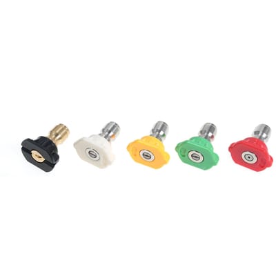 Hogedrukreiniger Spuitmondtips, Spuitmondkit voor Hogedrukreinigers tot 4000 PSI, 14 inch Snelkoppeling five hole base white