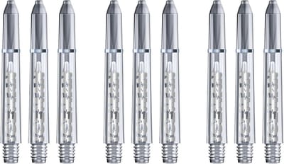 Dartpijlen Shafts Set - Polycarbonaat Transparant Kort - 3 Sets (9 Stuks)