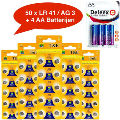 AG 3 / 392A Alkaline batterijen - 5x10 strips - 50 stuks knoopcel Tian Qiu batterijen (ook bekend als LR41 G3 192 GP92A 392 SR41 SR41W L736 384 SR736SW )
