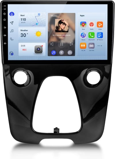 Junsun Android 15 Autoradio Geschikt Voor Toyota Aygo Citroen C1/Peugeot 108 Accessoires, 2GB+64GB, Draadloze CarPlay & Andriod Auto, DAB+, GPS-navigatiesysteem, Bluetooth, Stuurwielbediening, WiFi, 10-inch Touchscreen, DSP, Quad core processor