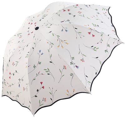 Dailygoods- Zonnescherm 96 cm - Opvouwbaar - Anti-UV - Lichtgewicht - Roestvrij staal - Met opbergtas - Antislip handgreep - Paraplu