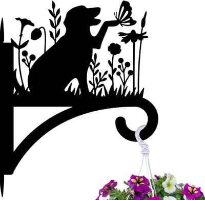 Iron Plant Hangers voor Buiten en Binnen - Weerbestendige Metalen Wandsteunen voor Hangplanten, Fern Potten en Tuinaccessoires - 30x38cm
