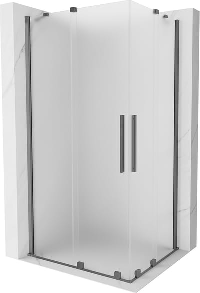 Mexen Velar Duo schuifdouchecabine 90 x 80 , matglas, gun metal - 871-090-080-32-95