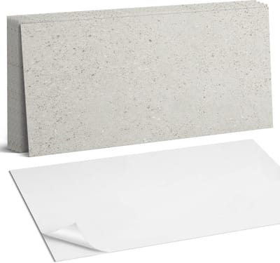 Coloray Plaktegels - Een steen met deeltjes Wandtegel Zelfklevend - 60 cm x 30 cm - Grijs Plaktegels - 6 stuks - Rechthoek PVC Tegels - Plaktegels Keuken - Zelfklevende Vloertegels Badkamer - Vinyl Tegels - Zelfklevende Wandtegels