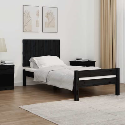 vidaXL - Wandhoofdbord - 95,5x3x60 - cm - massief - grenenhout - zwart
