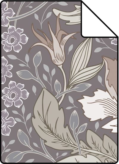 Proefstaal ESTAhome behang vintage bloemen in art nouveau stijl groen en grijs - 26.5 x 21 cm - 131079-S