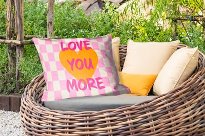 Buitenkussens - Valentijn - Love - Roze - Oranje - 60x40 cm - Weerbestendig