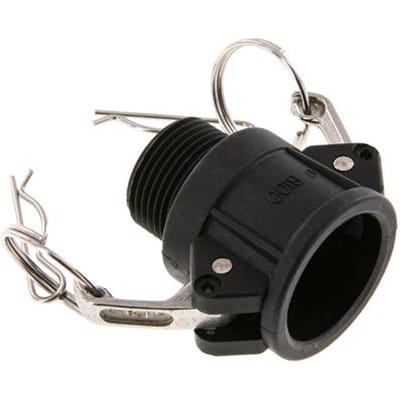 Camlock DN 25 (1'') Koppeling PolypropyleenR 1'' met buitendraad Type B MIL-C-27487