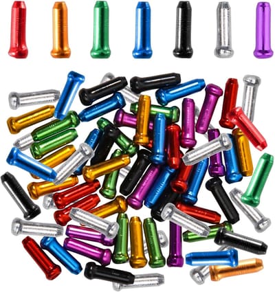 Oneay 36 stuks - Kabeluiteinden voor fietskabels, aluminium krimpkappen, kabeluiteinden voor racefiets- en mountainbike-remkabels (willekeurige kleur)