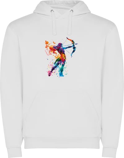 Zwarte unisex hoodie met “ Kleurrijke Sterrenbeeld Boogschutter – Astrologie – Horoscoop – Zodiac Signs “ Print Full Color Color merk Roly maat S