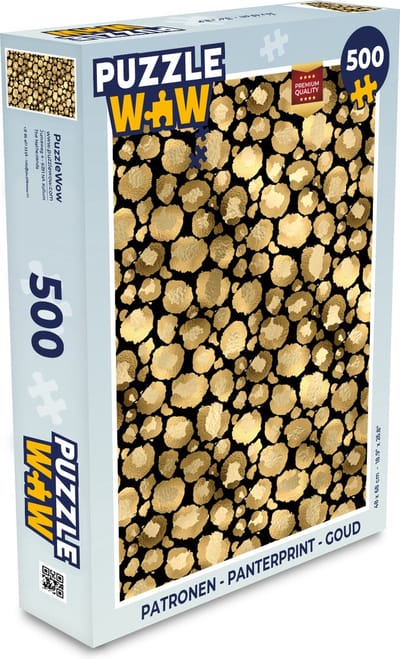 Puzzel Patronen - Panterprint - Goud - Legpuzzel - Puzzel 500 stukjes