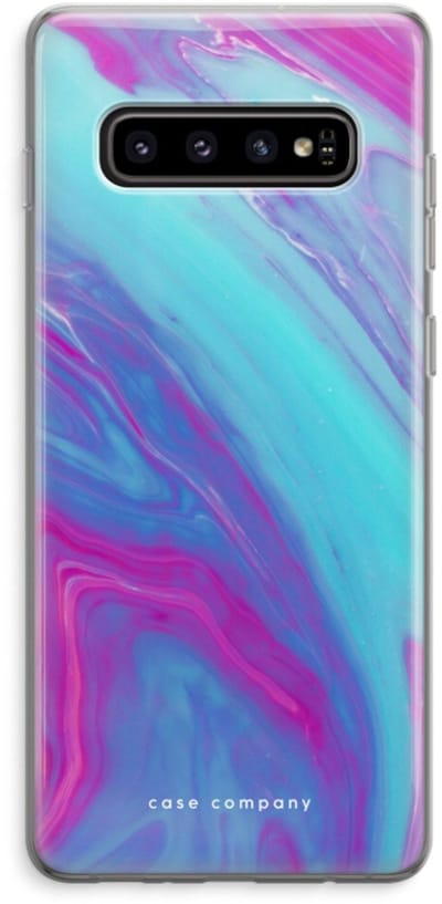 Hoesje geschikt voor Samsung Galaxy S10 Plus hoesje - Zweverige regenboog - Soft Cover Telefoonhoesje - Bescherming aan alle Kanten en Schermrand