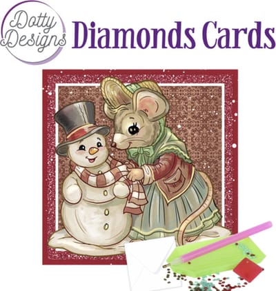 Diamond Painting Dotty Design Diamonds Cards |Mouse and Snowman