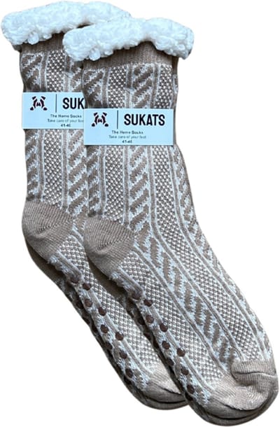 Sukats® Huissokken - Homesocks - Maat 41-46 - Antislip Sokken - Fluffy Sokken - Huissokken Heren - Slofsokken - Variant 52 - Meerdere Maten en Varianten - Verwarmde Sokken