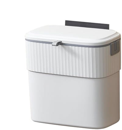 Badkamer Prullenbak - Afvalbak Met Deksel - Hygiënisch Werken - Lekdicht Ontwerp - 7 Liter - Wit