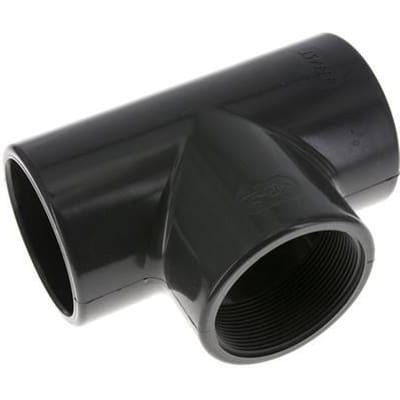 PVC T-Stuk Lijmmof 75mm x Binnendraad Rp2-1/2 ''