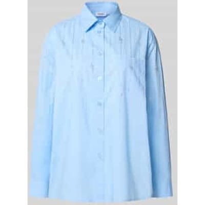 Relaxed fit overhemdblouse met broderie anglaise