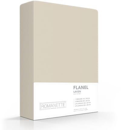 Romanette - Flanel - Laken - Lits-jumeaux - 240x260 cm - Zand