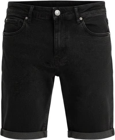 OMBRE Korte Broek - Regular Fit - Katoen - Knopen Zwart L