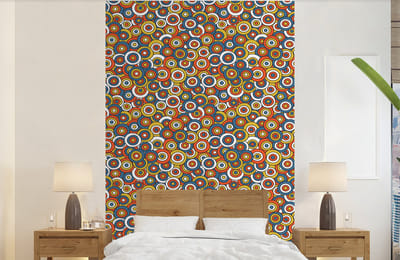 Behang - Fotobehang Patroon - Retro - Cirkel - Breedte 140 cm x hoogte 220 cm