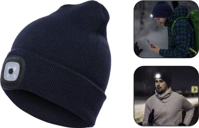 PD® - Muts met Ledverlichting - Muts met LED - Blauw - Muts met Lampje - Muts voor Hardlopen - Wintermuts Heren - Wintermuts Vrouwen