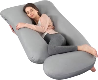 Zwangerschapskussen Vaylen - Verkoelend - Ergonomisch - Lichaamskussen - Body pillow - Zijslaapkussen - Voedingskussen - Voor zijslapen - Grijs