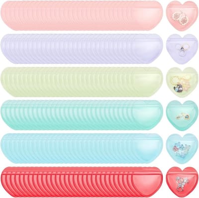 350 stuks hartvormige hersluitbare zakjes in 7 kleuren, 10 x 10 cm voor sieraden, oorbellen en accessoires