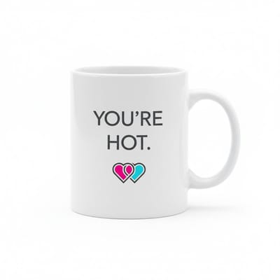 You’re Hot Mok – Minimalistisch Liefde Tekst Design – Witte Keramische Koffiemok 330 ml