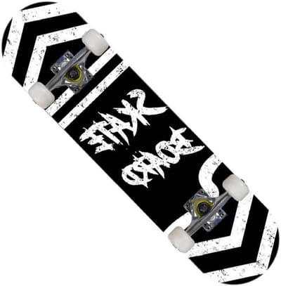 Skateboard - Longboard Trickboard - Buiten Sporten - Dubbele Kick Deck - 80x20 cm - Zwart Wit