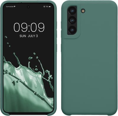 kwmobile telefoonhoesje geschikt voor Samsung Galaxy S21 FE - Hoesje met siliconen coating - Smartphone case in dennengroen