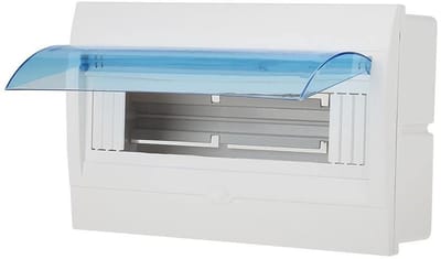 Verdeelkast Stroomonderbreker - Zekeringkast Plastic - Veilige Stroomvoorziening - Transparant Blauw Deksel - 9-12 Manieren - Wit