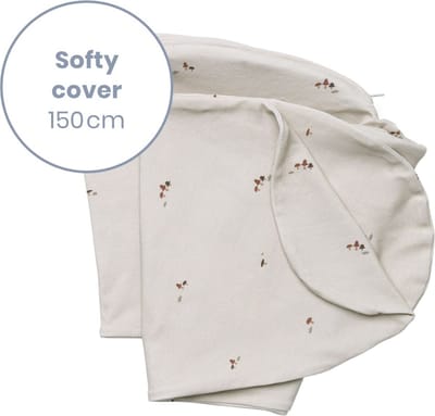 Doomoo Softy Hoes – Vervanghoes voor Voedingskussen Softy – Biologisch katoen – 150 cm – Mushrooms