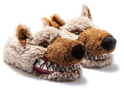 Berussa - Twigy Heren Pluche Pantoffels - Heren - Heren Pantoffels - Pantoffels - Duurzaam - Antislip - Sloffen - Warme Zachte Zool - Herenmode - Wolf - Wolf Patroon 41/46