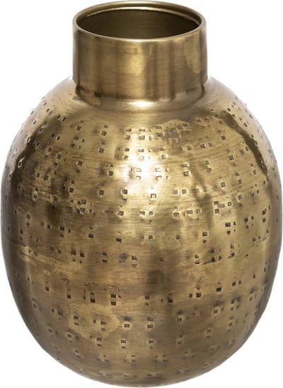 Atmosphera Metalen vaas - Goudkleurig - H14 cm - Dia 10 cm