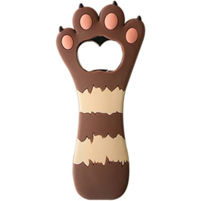 Draagbare Kattenpootvormige Flesopener Glas Bierflesopener Keuken bruin