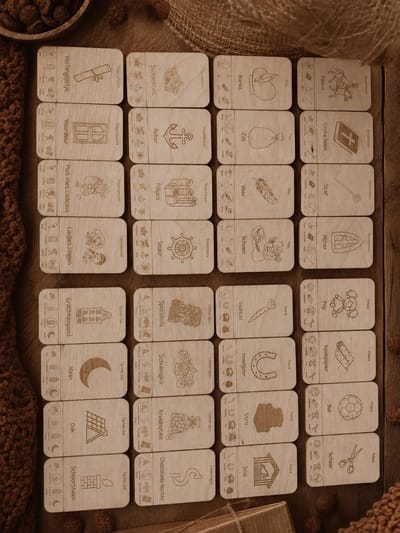 BolleTout houten kwartet 32 stuks - Sinterklaas thema - bordspel - kaartspel