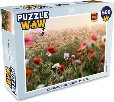 Puzzel Klaproos - Kleuren - Pastel - Legpuzzel - Puzzel 500 stukjes