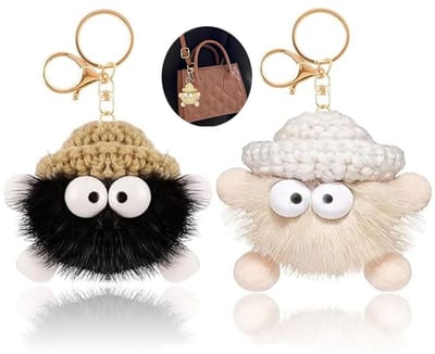 Dailygoods- Sleutelhanger Set van 2 - Pluche Pompom/Sleutelhanger - Zacht/Pluizig - Gepersonaliseerde Decoraties - Voor Rugzakken/Portemonnees - Schattig Design - Sleutelhangeraccessoire