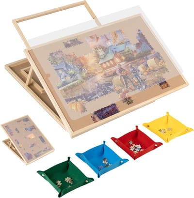 Puzzelbord Converteerbaar - Puzzeltafel Verstelbaar - Puzzels Leggen - Verticaal en Horizontaal - 76 x 51 cm - Niet gespecificeerd