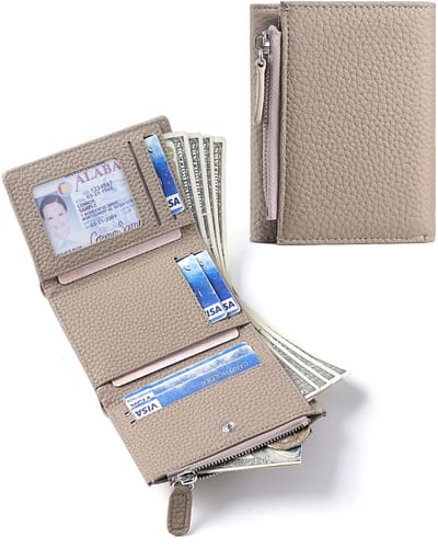 RFID Creditcardhouder - Mannen en Vrouwen Portemonnee met Kaarthouder RFID Kaarthouder - Drievoudige creditcardhouder - Portemonnee van echt leer - Abrikoos