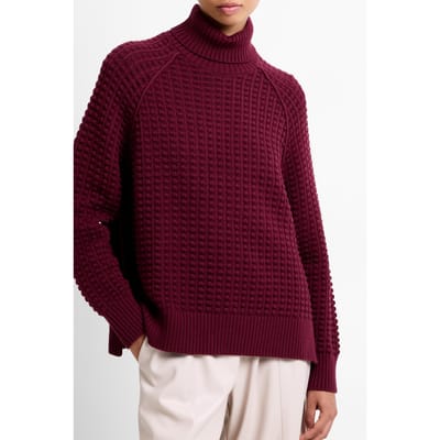 French Connection Keya Popcorn Ls High Nk Jumper Bordeaux Red Maat: XS | Sweaters Outlet | Dames | Bordeaux