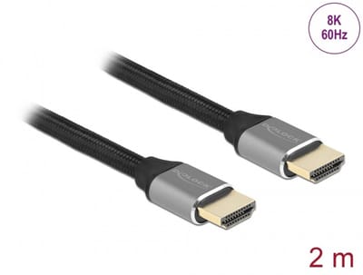 Delock Ultra High Speed HDMI Cable 48 Gbps 8K 60 Hz grey 2 m certified