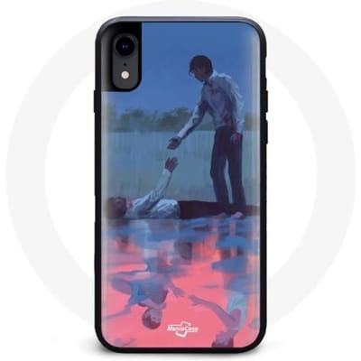 Coque - Maniacase - Iphone X - Squid Game - Seong Gi Hun & Cho Sang Woo - Silicone Noir noir